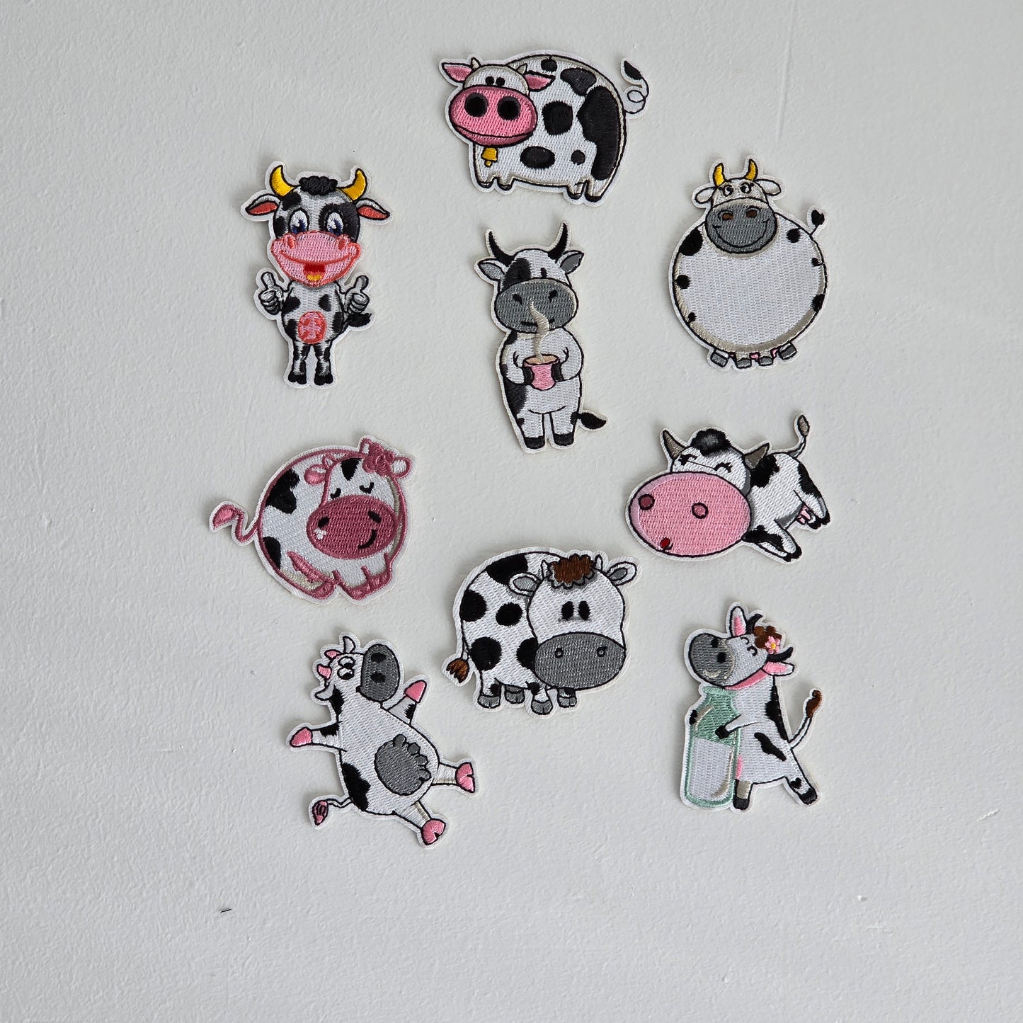 Comic Round Cow with Pink Face