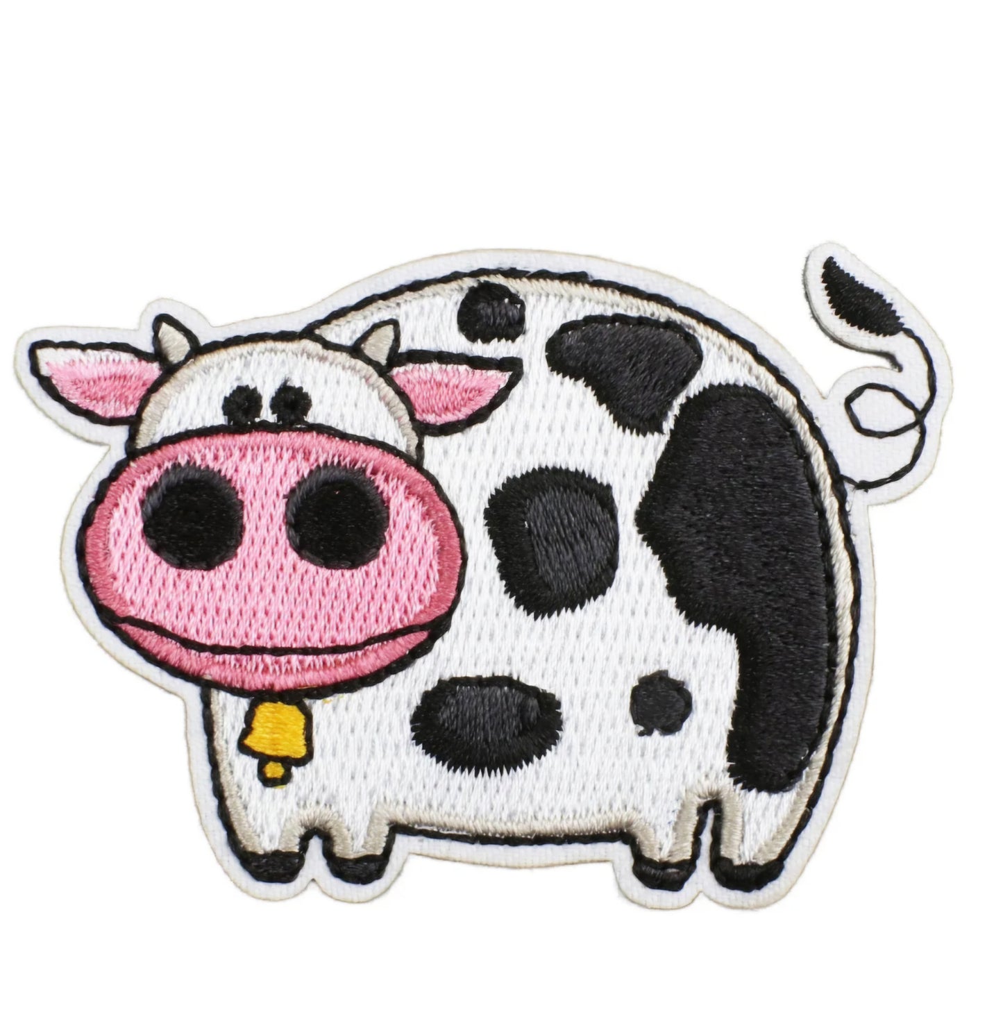 Comic Round Cow with Pink Face