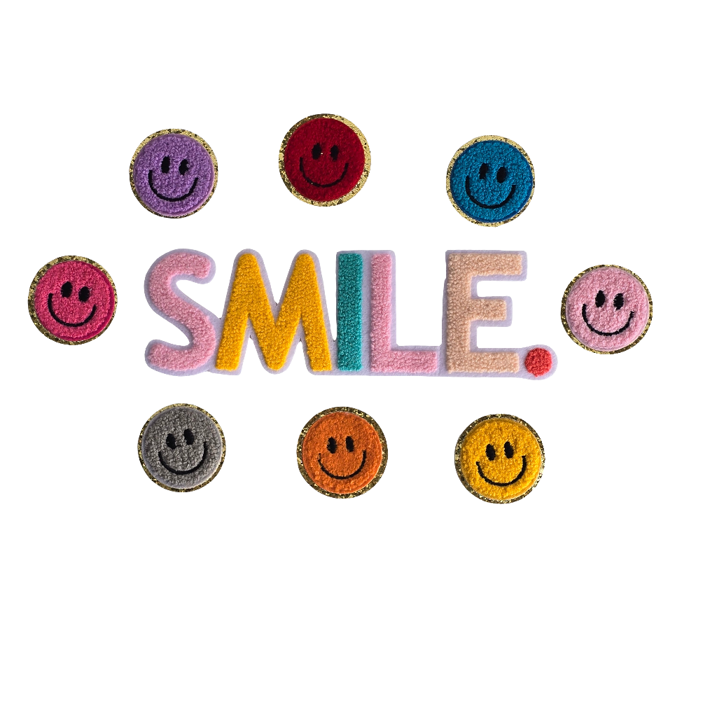 Chenille Smiley Face Motifs